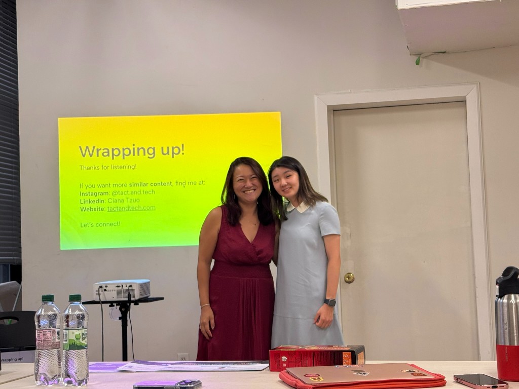 Ciana Tzuo and Maya Gobert at the close of the LOCALLY NYC workshop